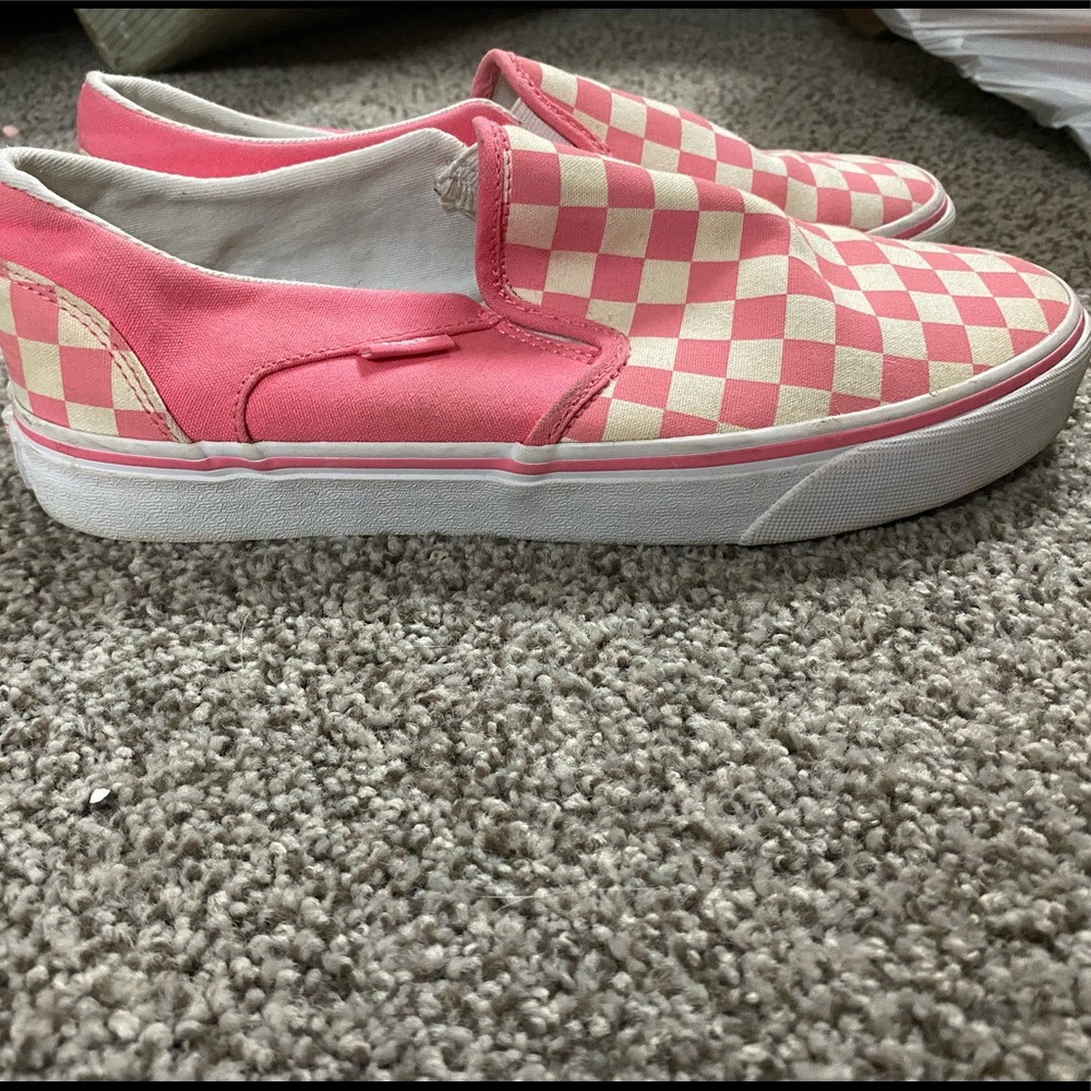 Pink Checkered Van Slip On